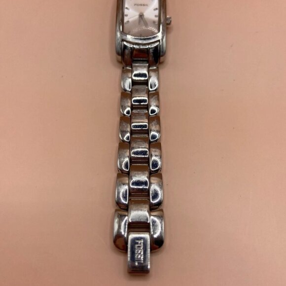 Fossil Watch F2  ES-9519 All Stainless‎ Steel Silver Tone Stick Analog Quartz - Picture 10 of 13